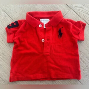 Ralph Lauren red boys polo shirt 3 months